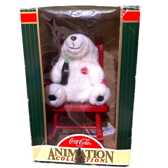 1998 Coca-Cola Animation Collection Polar Bear On Rocking Chair - Picture 14 of 16